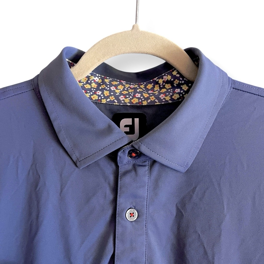 FootJoy FJ Greenville Country Club GCC Short Sleeve Golf Polo Shirt XL Mens Blue - Picture 2 of 8